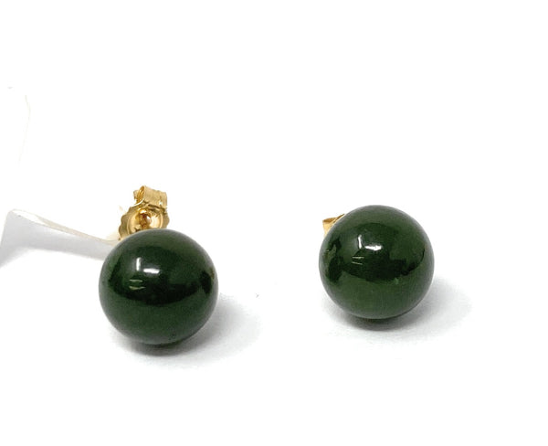 14k Green Pearl Earrings 2.1g