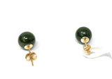 14k Green Pearl Earrings 2.1g