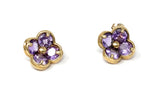 14k Purple Flower Earrings 2g