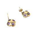 14k Purple Flower Earrings 2g