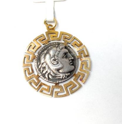 14k Pendant w/Greek Coin | 4.6g