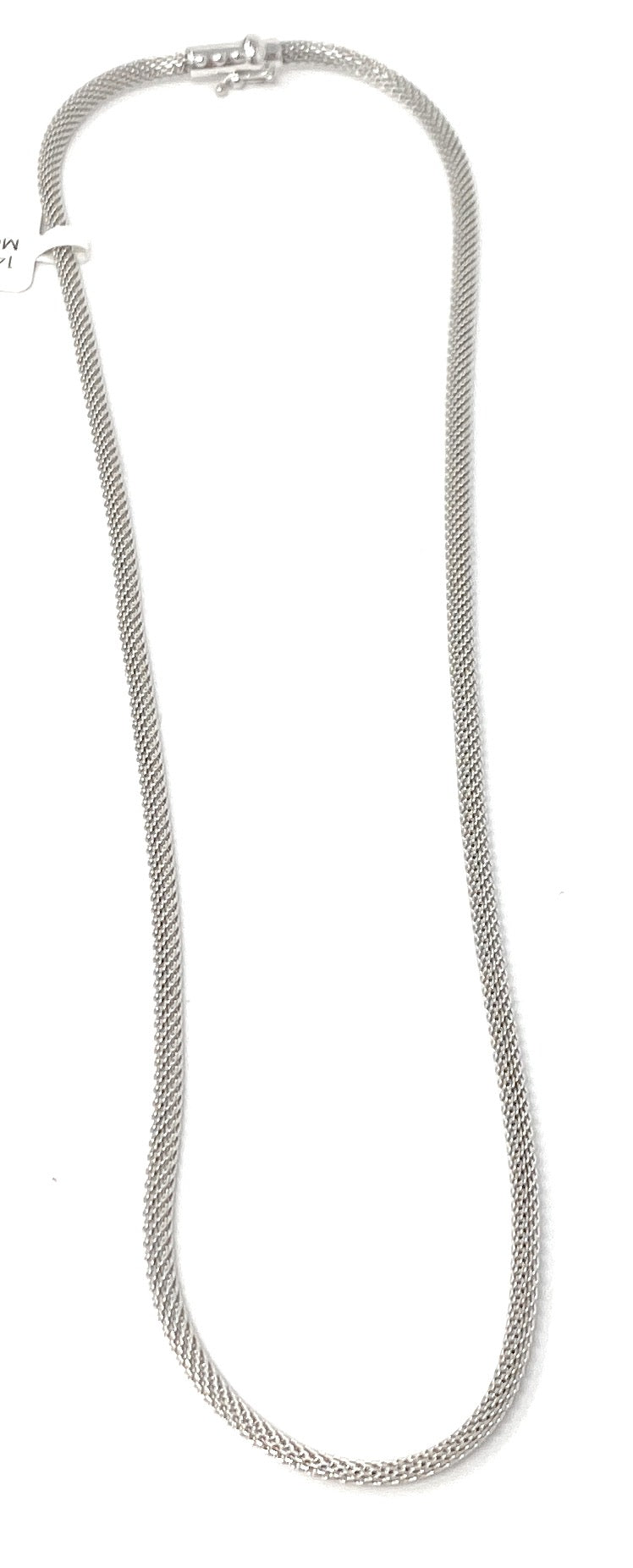 14k White Gold Mesh Necklace 18in | 13g