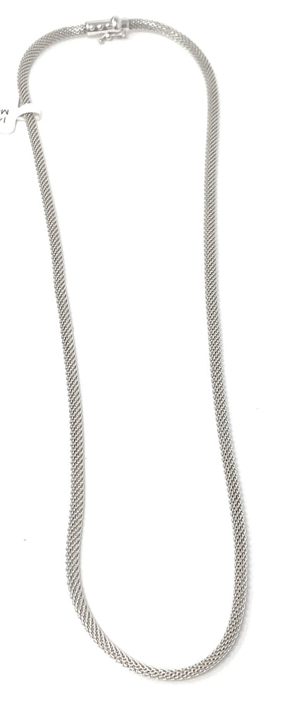 14k White Gold Mesh Necklace 18in | 13g