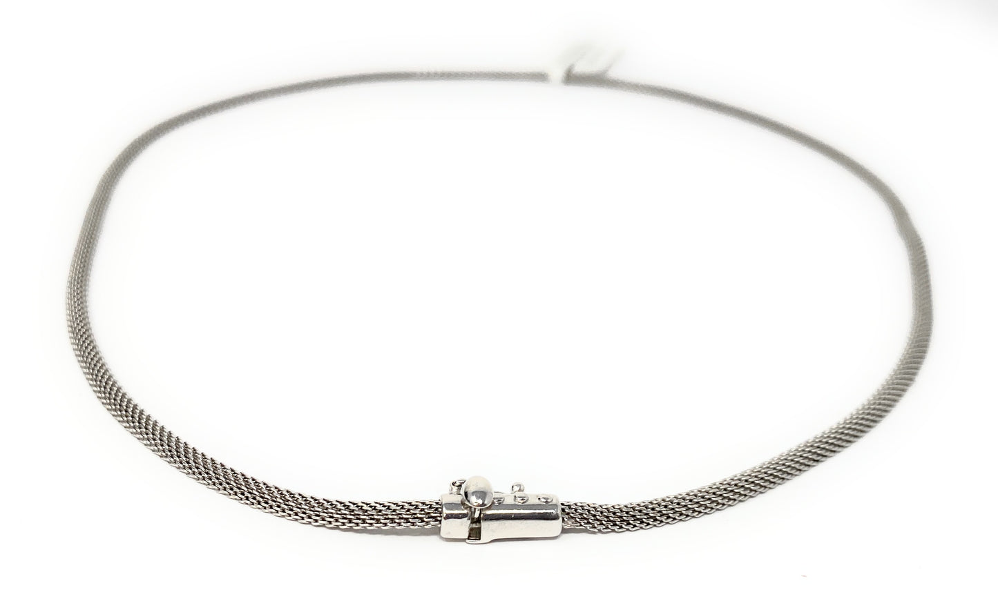 14k White Gold Mesh Necklace 18in | 13g