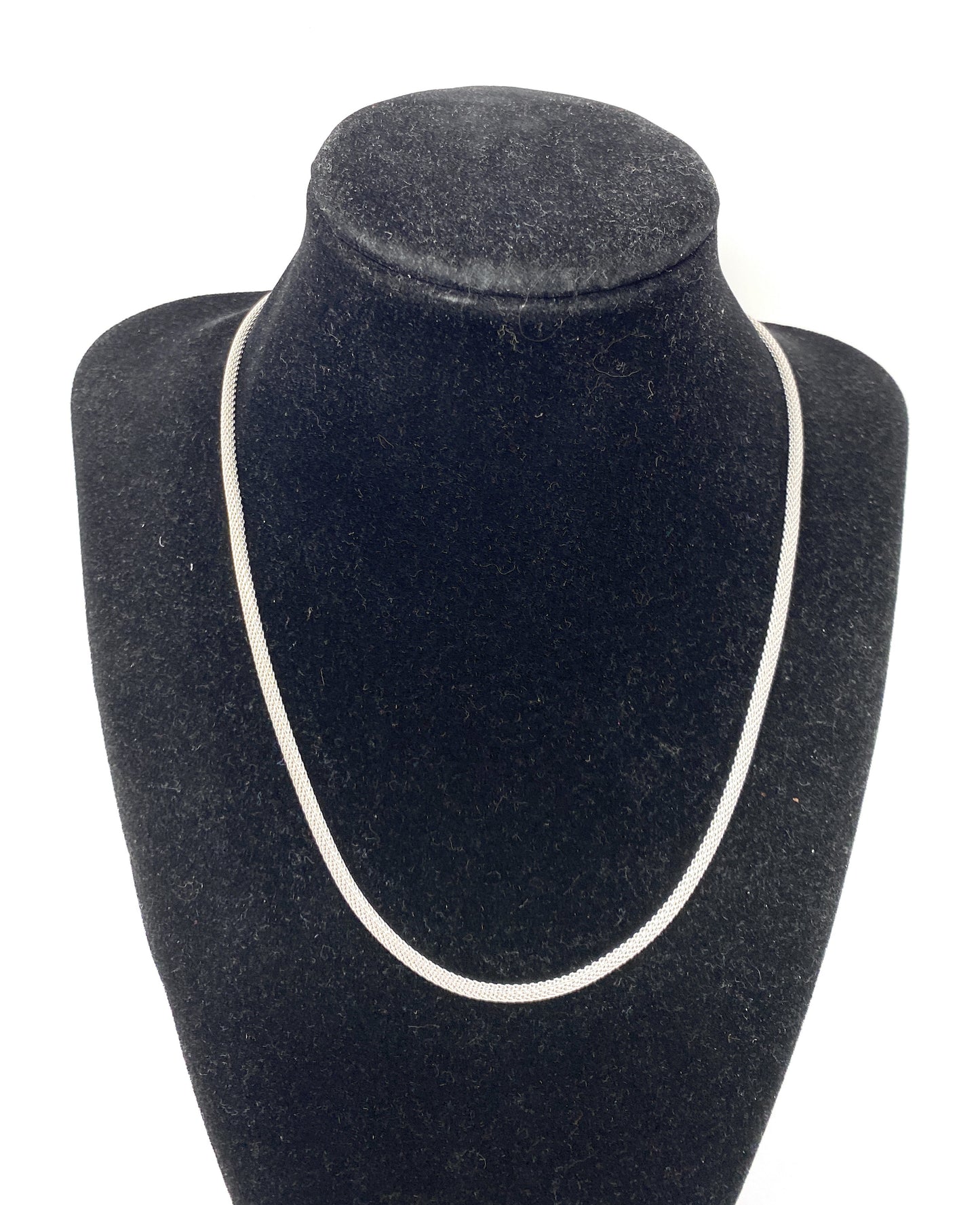 14k White Gold Mesh Necklace 18in | 13g