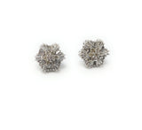 14k Flower Diamond Earrings 2tcw I1 E Color | 4.9g