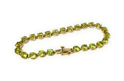 14k Green Stone Tennis Bracelet 10.2g
