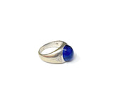 18k White Gold & Blue Cabochon Stone Ring 10.7g