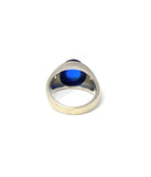 18k White Gold & Blue Cabochon Stone Ring 10.7g