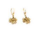 14k Yellow Gold Dangle Flower Earrings 5.3g