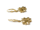 14k Yellow Gold Dangle Flower Earrings 5.3g