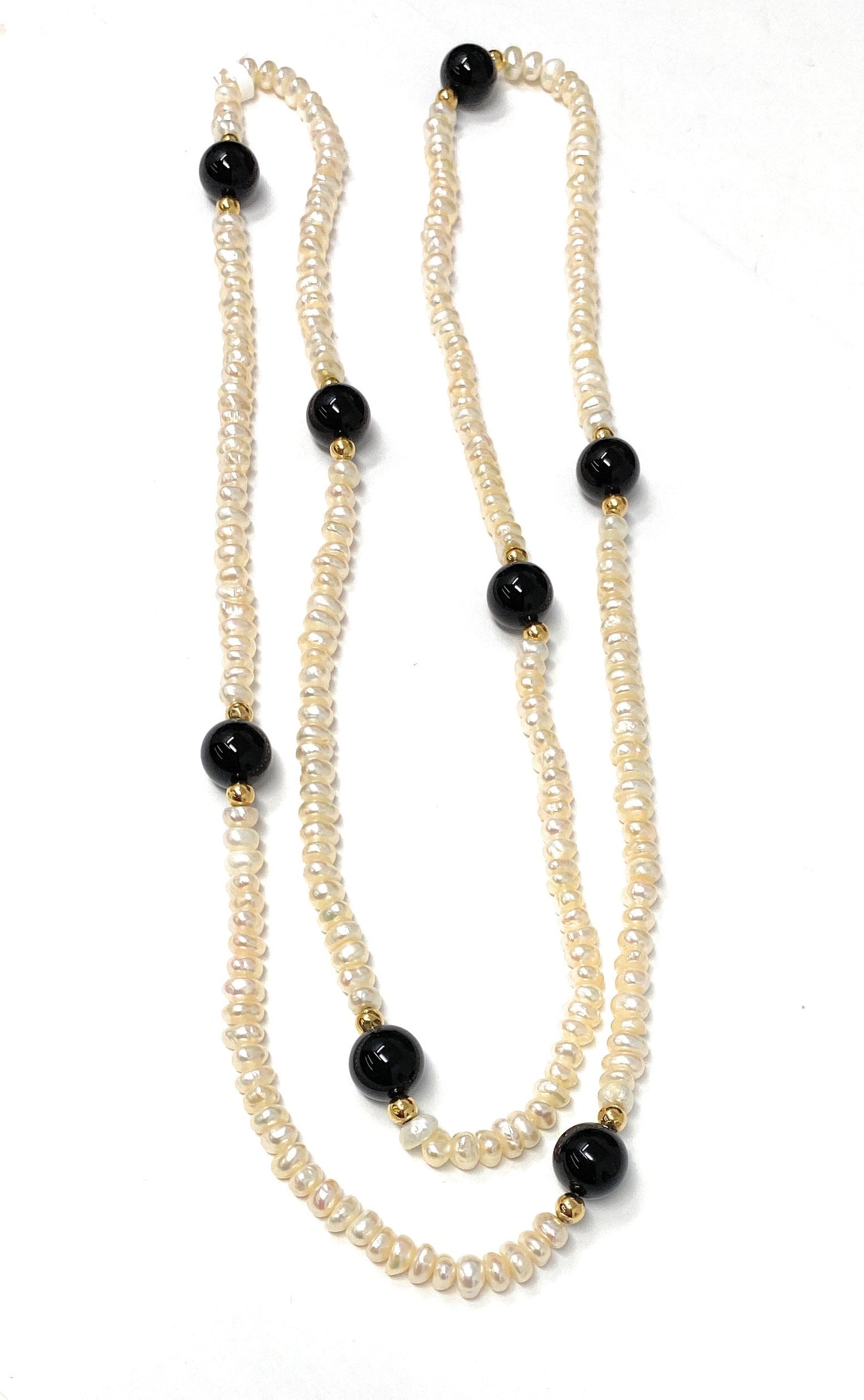 Multi Stone 14k Beaded Pearl Necklace