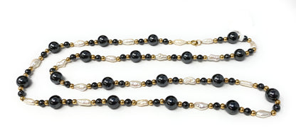 Multi Stone 14k Beaded Pearl Necklace