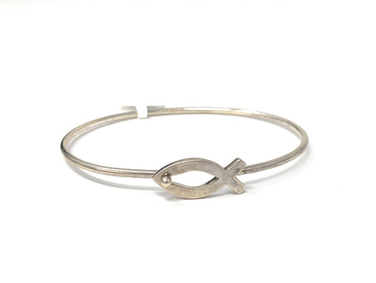 James Avery 925 Retired Ichthus Fish Hook Bracelet Size 6.5 - 7