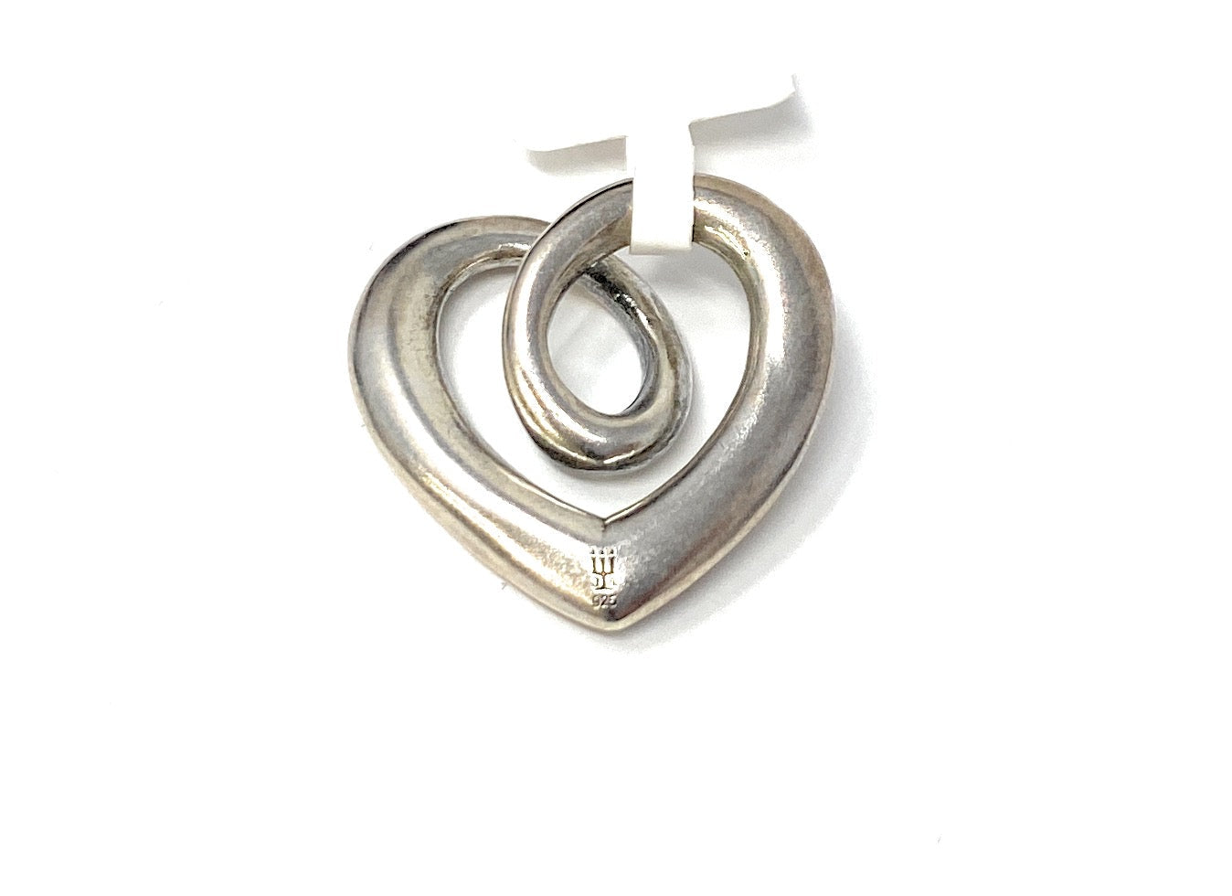 James Avery Retired Heart Puff Ribbon Pendant
