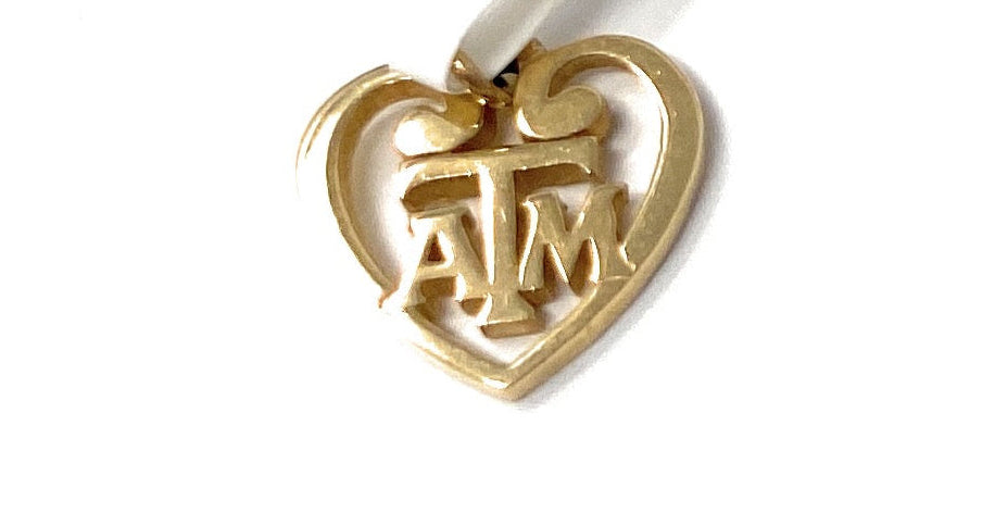 James Avery 14k Yellow Gold A&M Heart Pendant