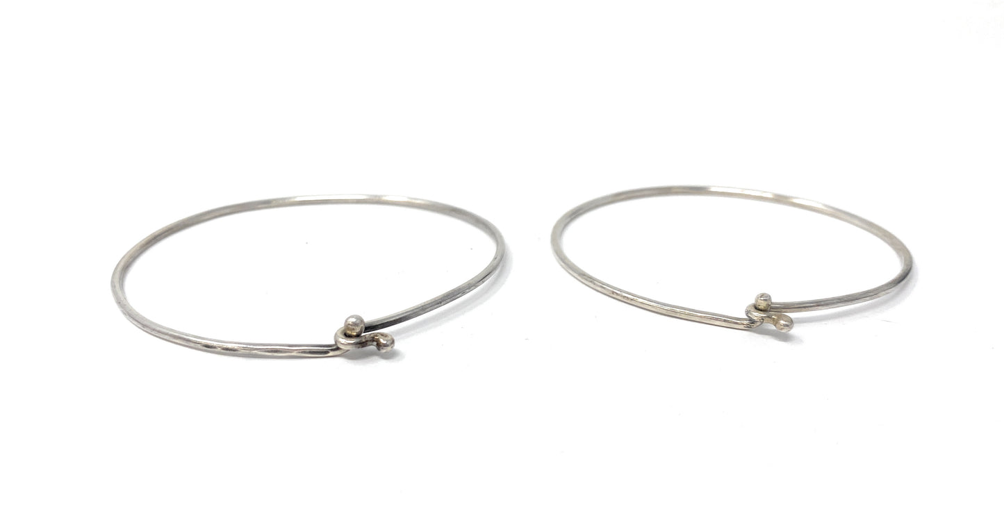 Lot of 2 James Avery 925 Hook-On Hammred Bracelets