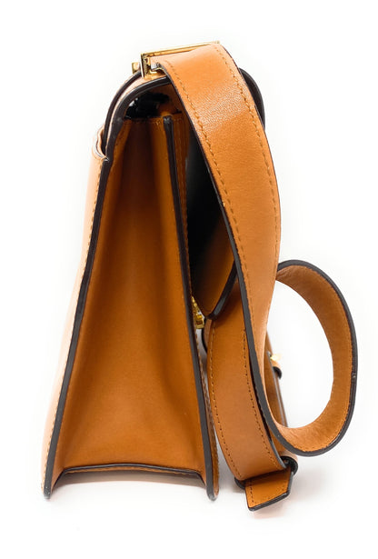 MCM Tracy Visetos Shoulder Bag in Cognac Leather