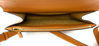 MCM Tracy Visetos Shoulder Bag in Cognac Leather
