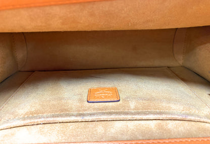 MCM Tracy Visetos Shoulder Bag in Cognac Leather