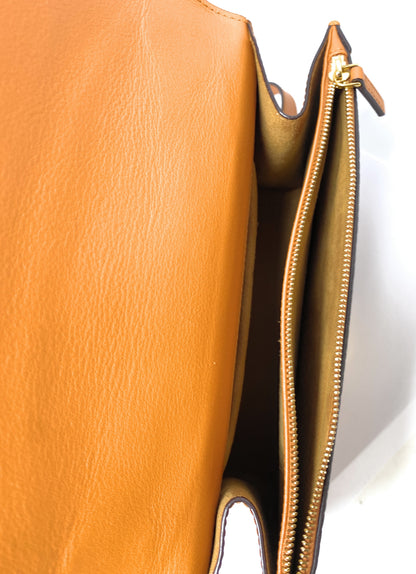 MCM Tracy Visetos Shoulder Bag in Cognac Leather