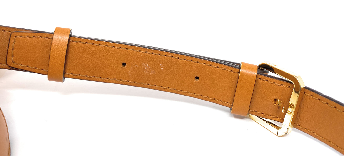 MCM Tracy Visetos Shoulder Bag in Cognac Leather