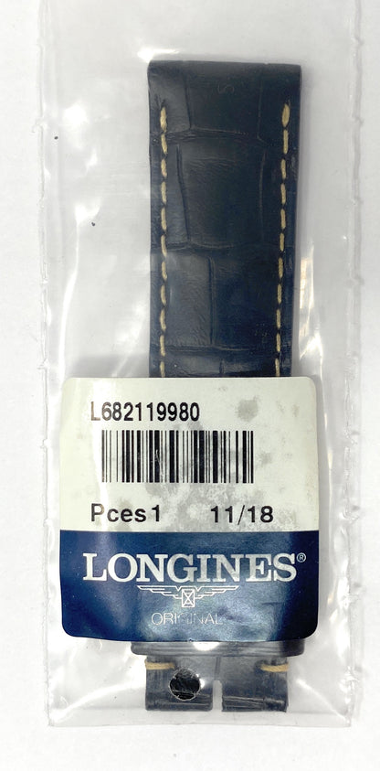 Longines 19" Black Leather Watch Band L682119980