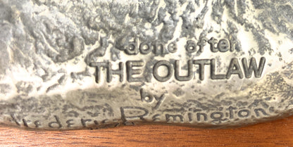 Sculpture of "The Outlaw" by Frederic Remington 1978