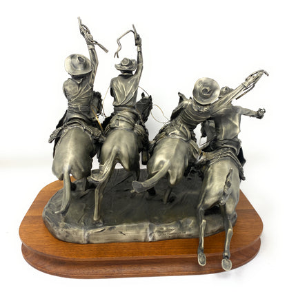 Sculpture of Cowboys "Coming Through The Rye" by Frederick Remington 1982
