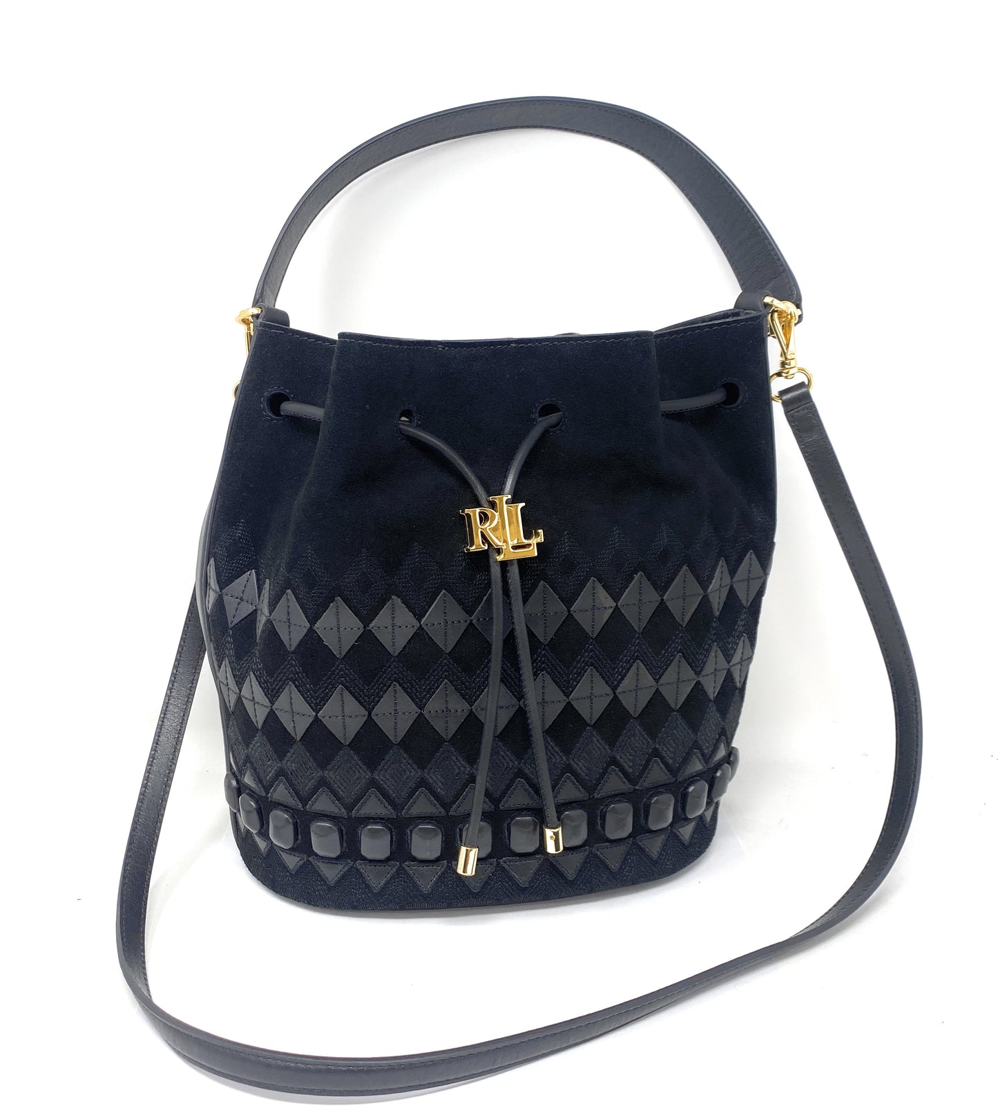 Ralph Lauren Black Suede Bucket Bag