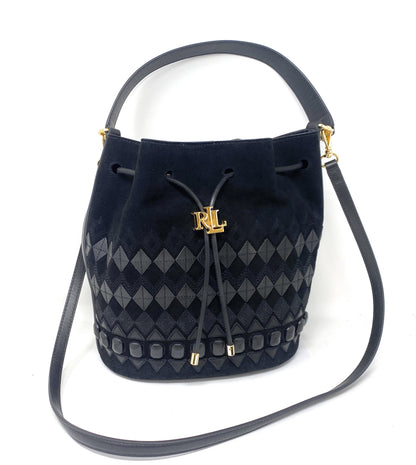 Ralph Lauren Black Suede Bucket Bag