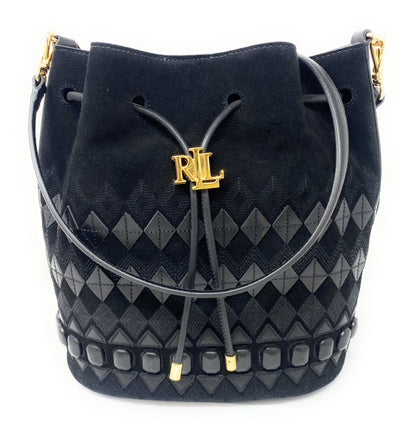 Ralph Lauren Black Suede Bucket Bag
