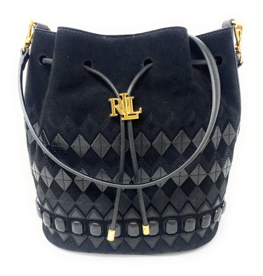 Ralph Lauren Black Suede Bucket Bag