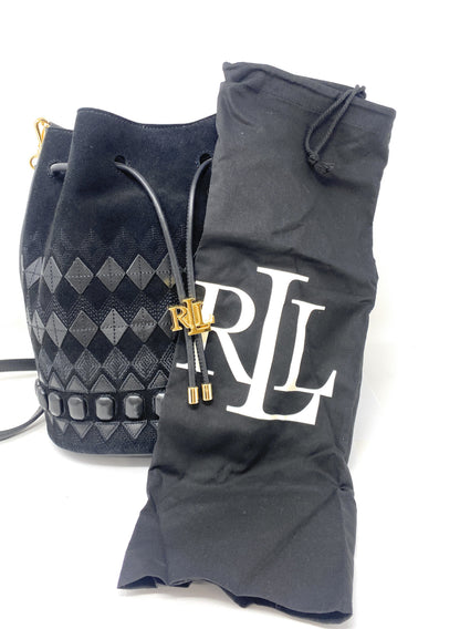 Ralph Lauren Black Suede Bucket Bag