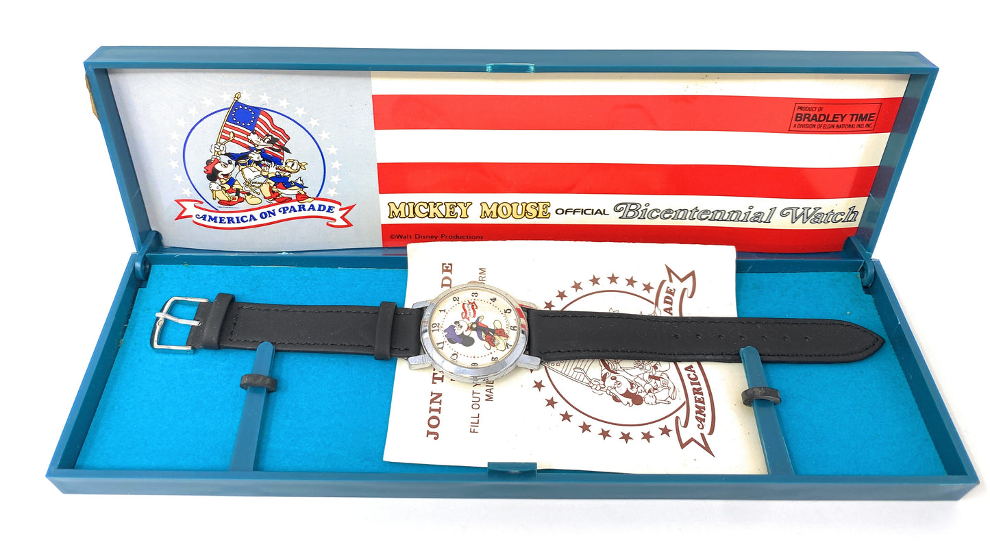 Vintage Disney Bradley Bicentennial Mickey Mouse Watch C1091 - For Parts/Repair