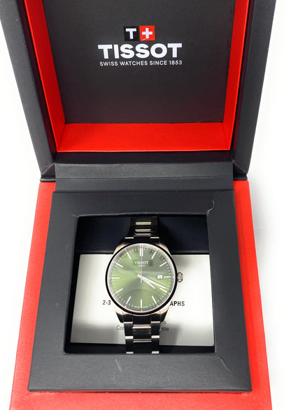 Tissot PR 100 Green Dial Watch T150.410.11.091.00 42mm Max wrist 8" in Box