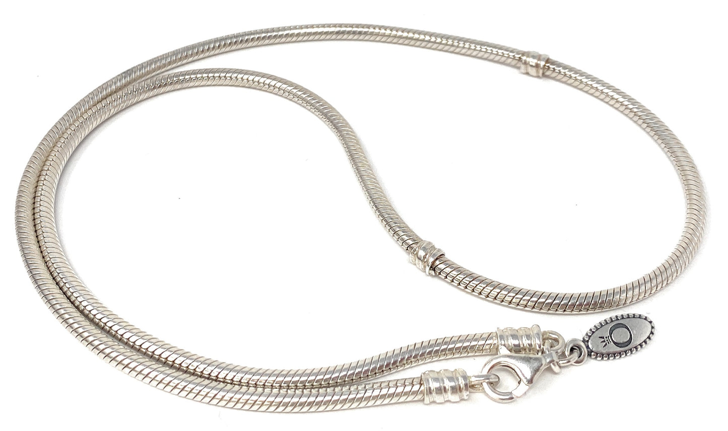 Pandora Cable Snake Chain Choker Necklace Lobster Clasp 17.5 Inches