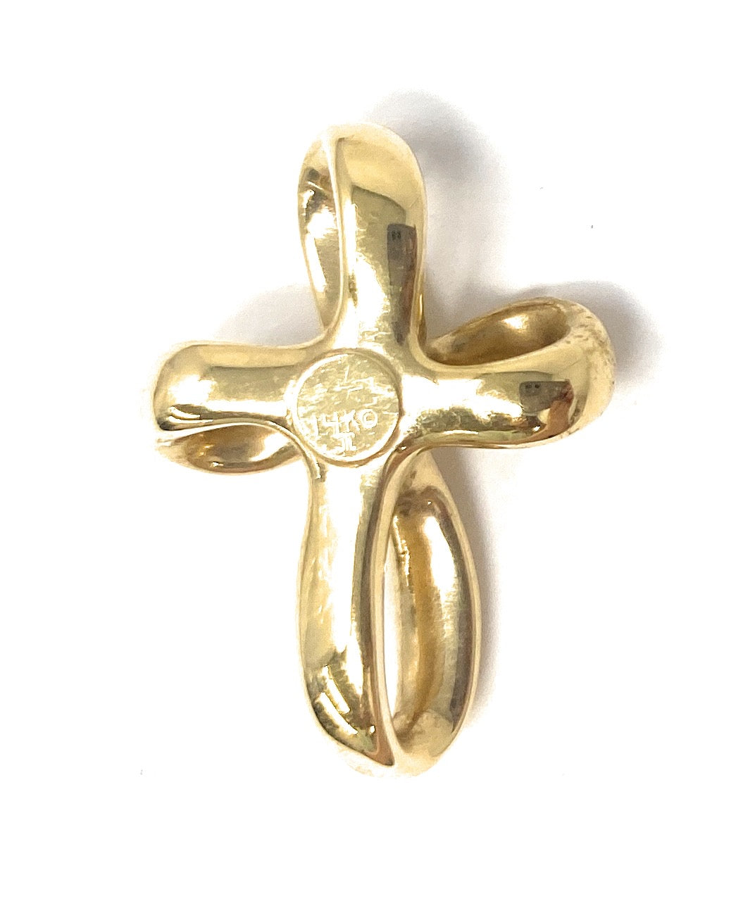 14k Bubble Cross Pendant 1.8g