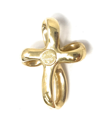 14k Bubble Cross Pendant 1.8g
