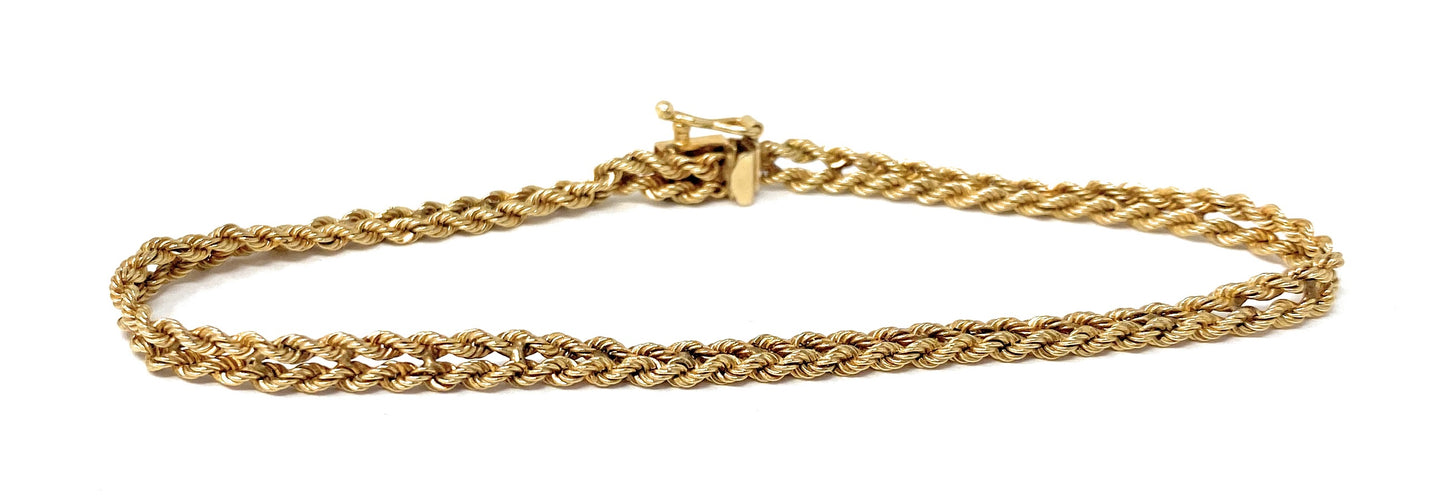 14k Double Rope Bracelet 5.3g