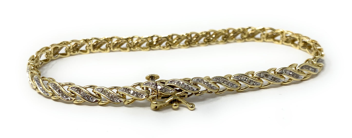 10k Tennis CZ Bracelet 6.4g