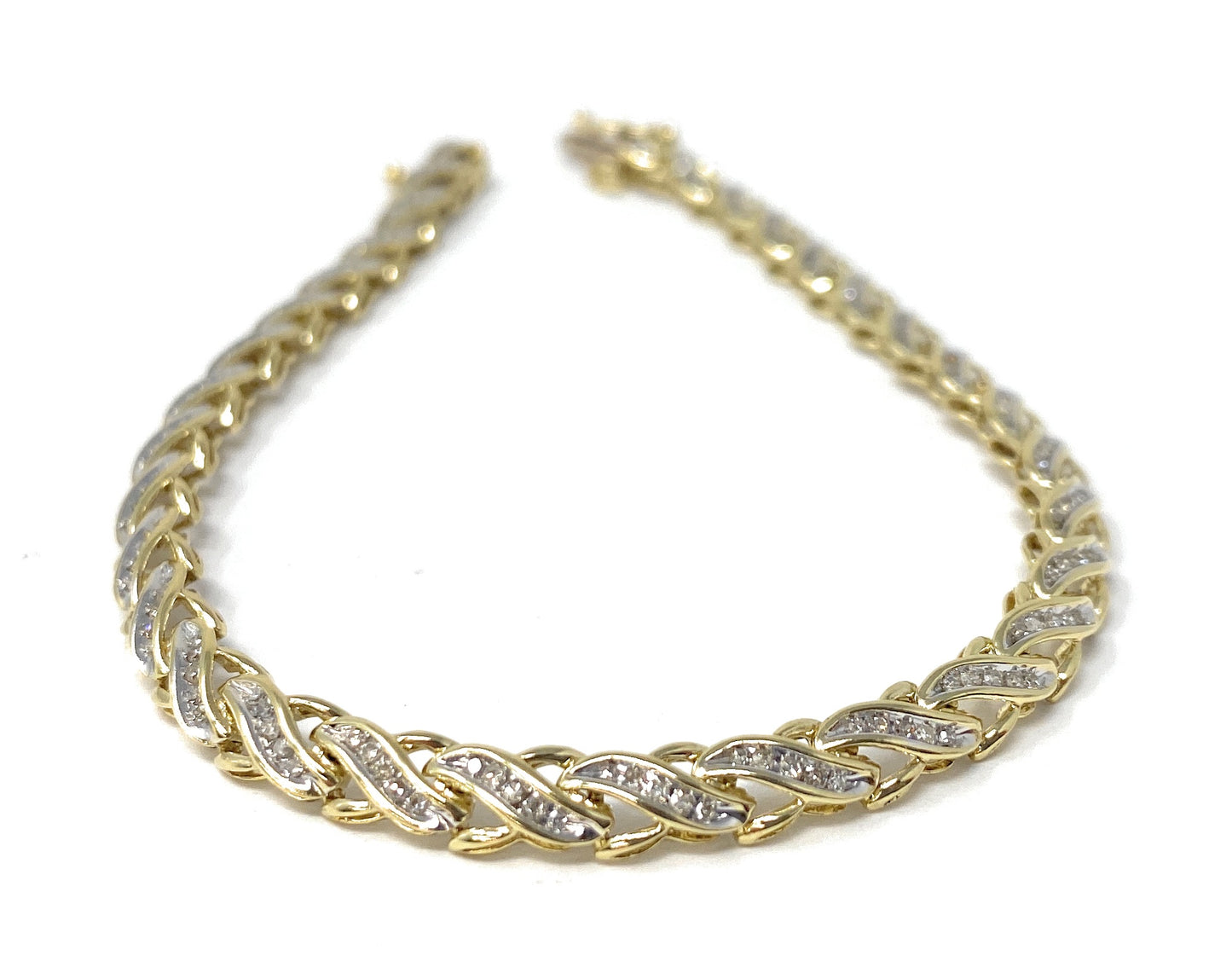 10k Tennis CZ Bracelet 6.4g