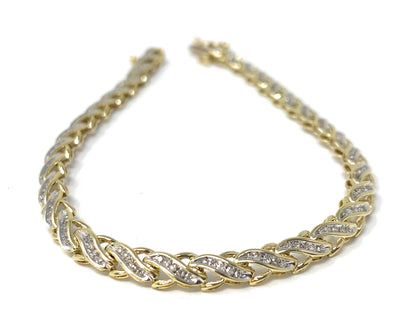 10k Tennis CZ Bracelet 6.4g