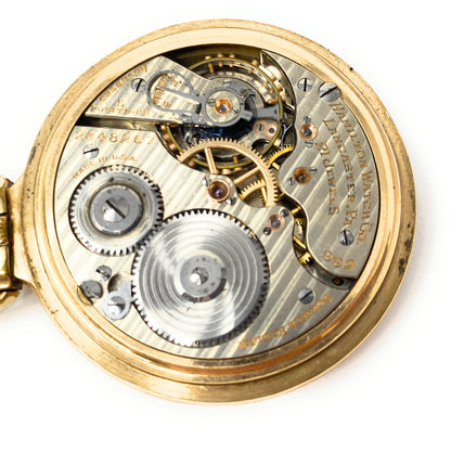 HAMILTON Railway 992 10k Gold Filled Double Roller Pocket Watch 21jewels - Works