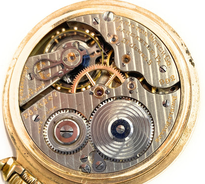 HAMILTON Railway 992 10k Gold Filled Double Roller Pocket Watch 21jewels - Works