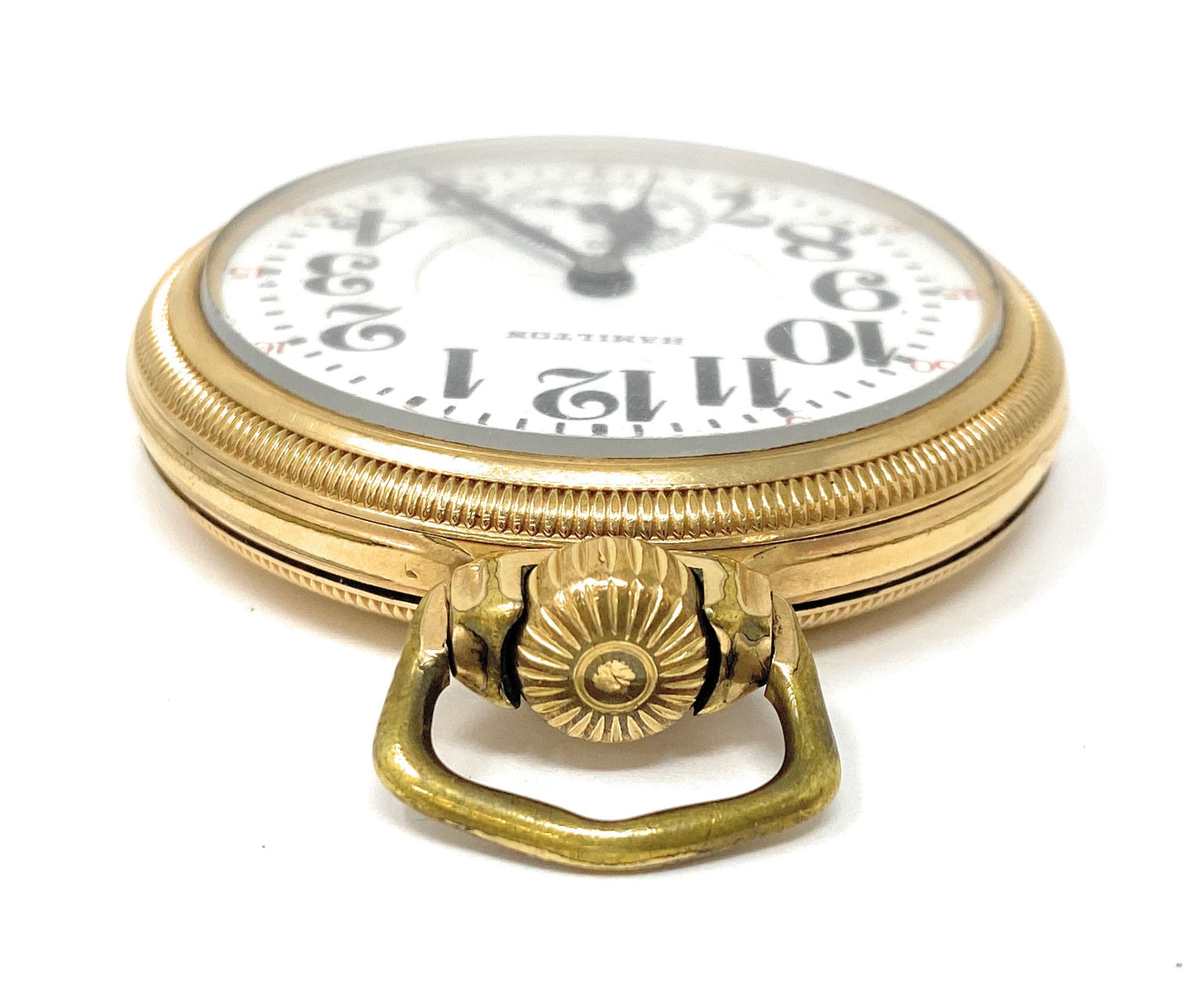 HAMILTON Railway 992 10k Gold Filled Double Roller Pocket Watch 21jewels - Works