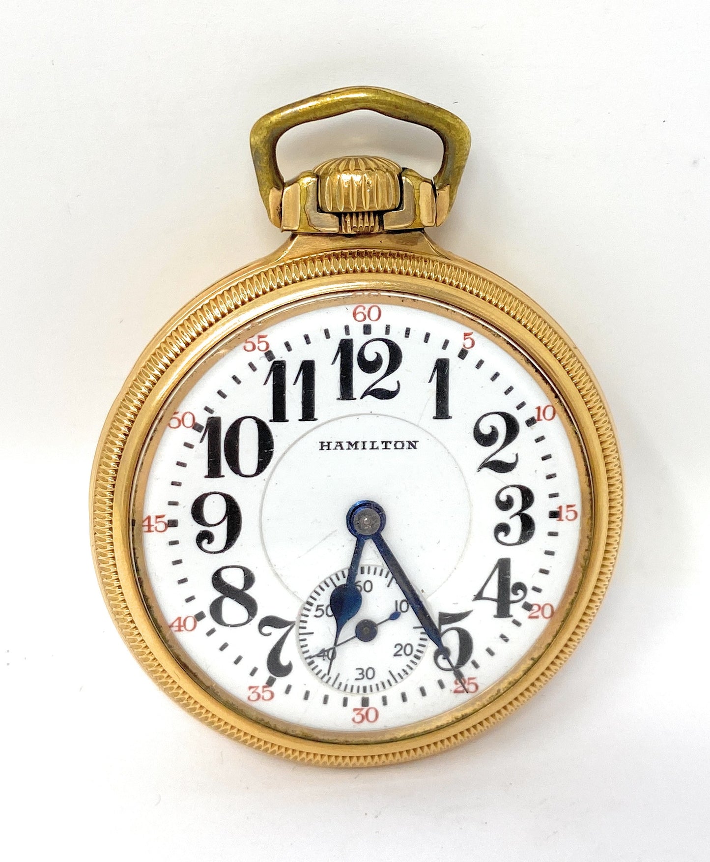 HAMILTON Railway 992 10k Gold Filled Double Roller Pocket Watch 21jewels - Works