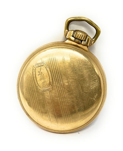 HAMILTON Railway 992 10k Gold Filled Double Roller Pocket Watch 21jewels - Works