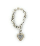 Judith Ripka Silver Heart Charm Bracelet