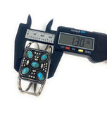 Native American Inspired  925 Turquoise Flower Cuff Bracelet 7”